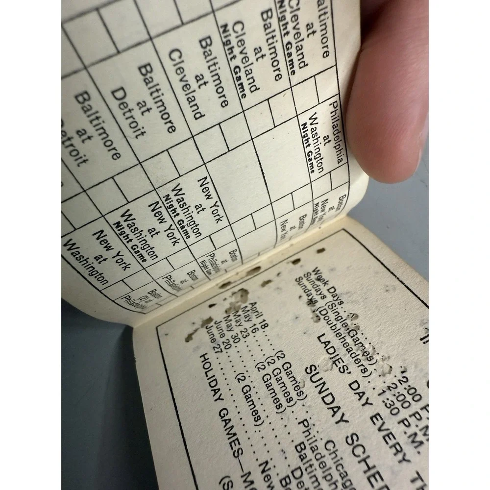 1954 Baseball Cleveland Indians Schedule Ticket Press Media Guide Roster Program